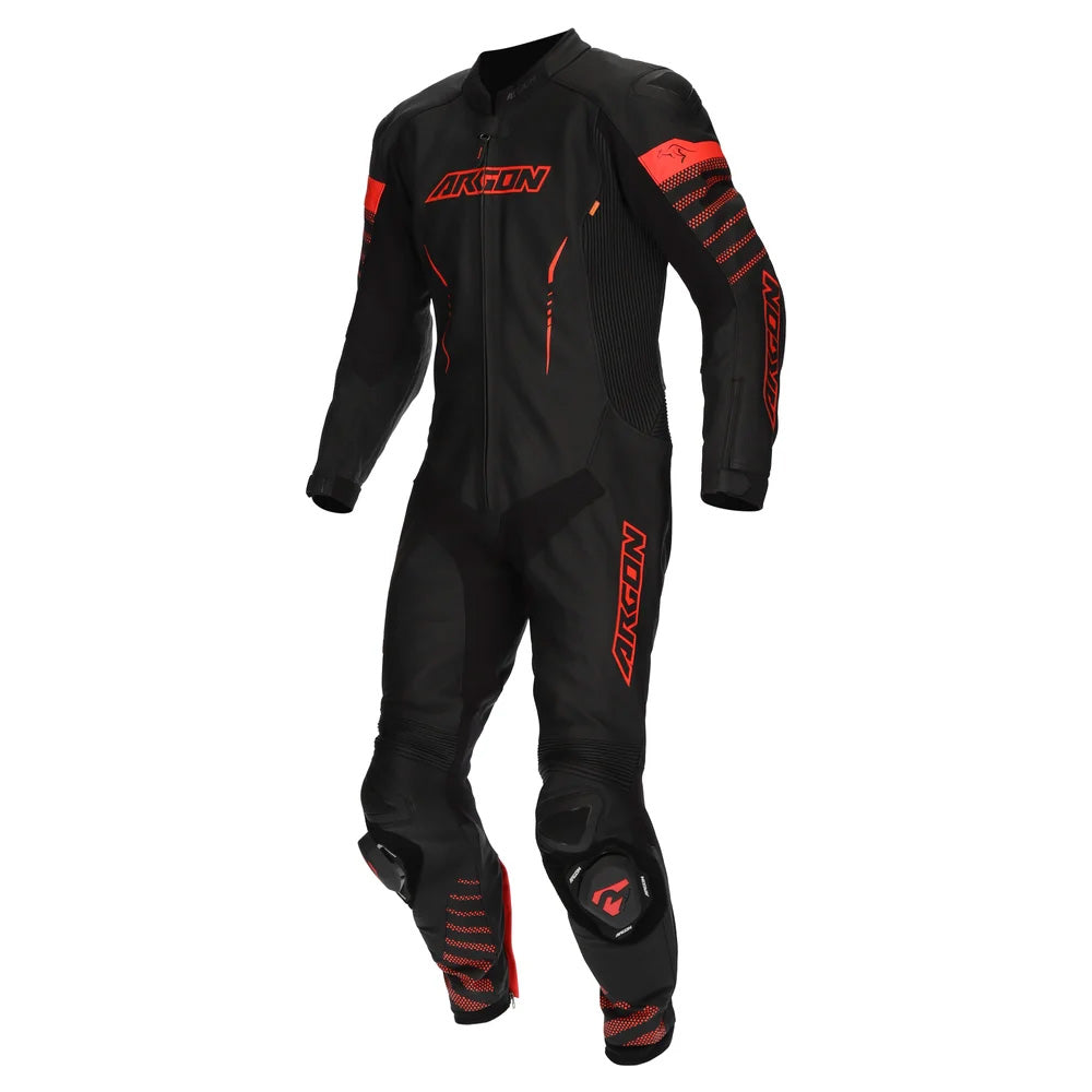 ARGON Pursuit 1-Piece Leather Race Suit - Black Red