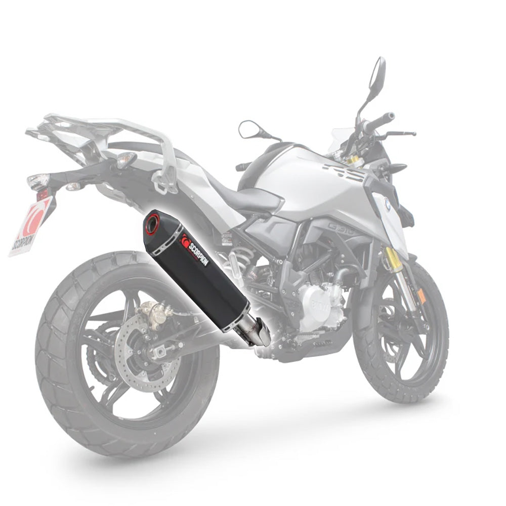 BMW G310 R / G310 GS 16-24 Serket Parallel Full System Black Ceramic Scorpion (RBM78SYSBCER)