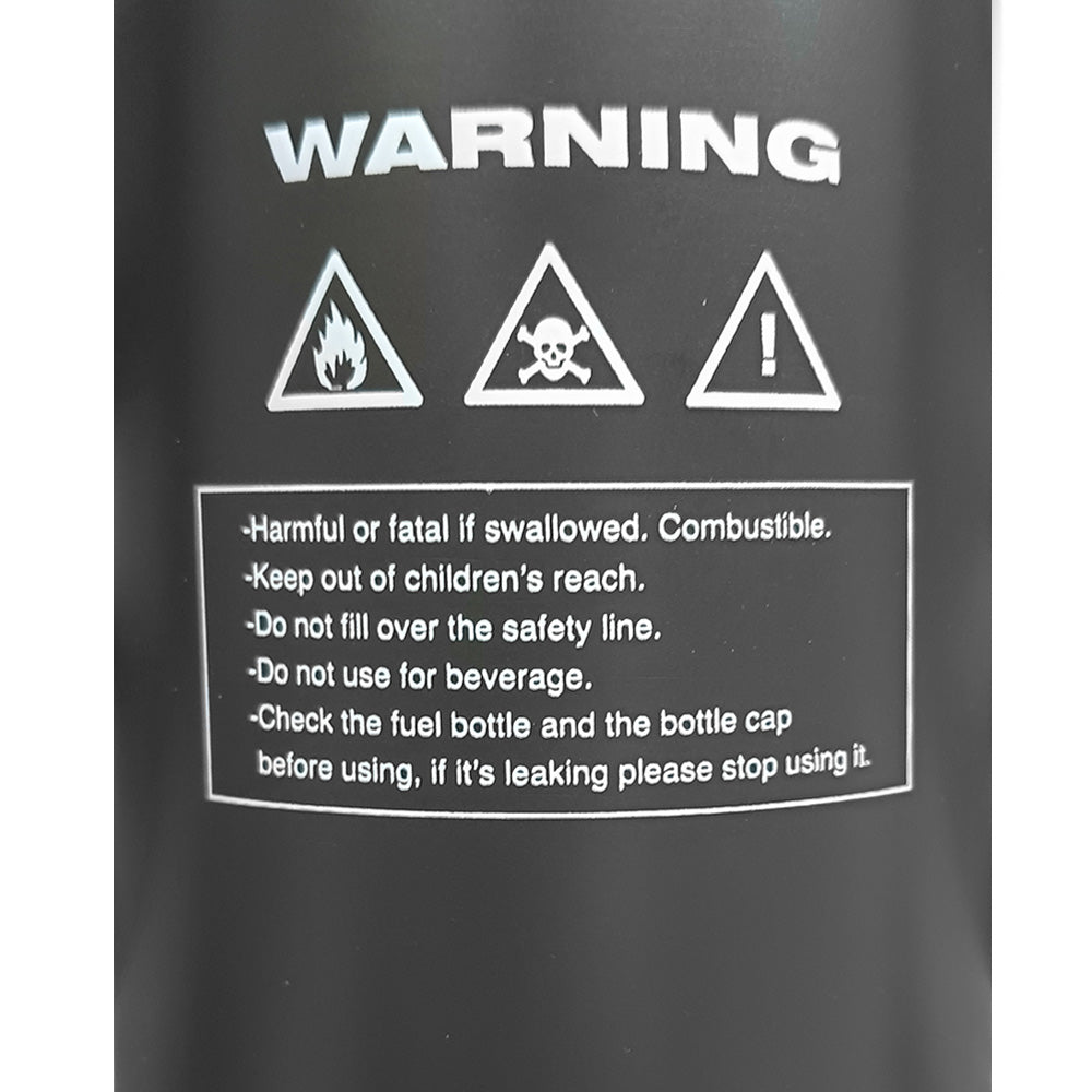 Tech 7 Aluminium Fuel Bottle 1L - Warning