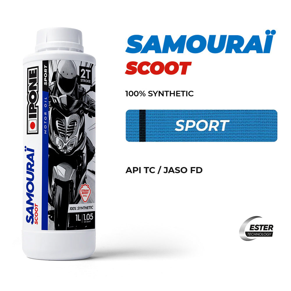 IPONE Samourai SCOOT - Full Synthetic 2T Oil - Blue Belt in Sport Oil