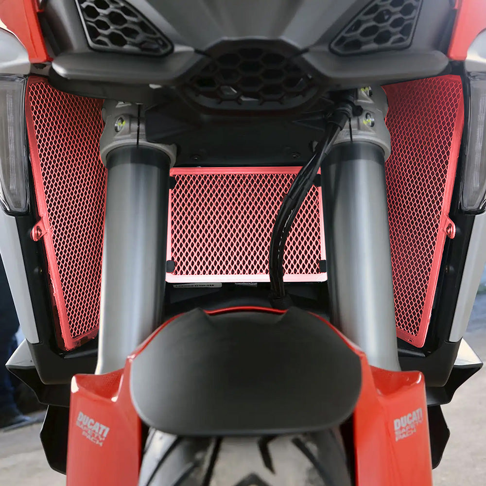 Radiator Guard and Oil Cooler Guard Kit for Ducati Multistrada V4/ V4S/ V4 Sport '21- Red