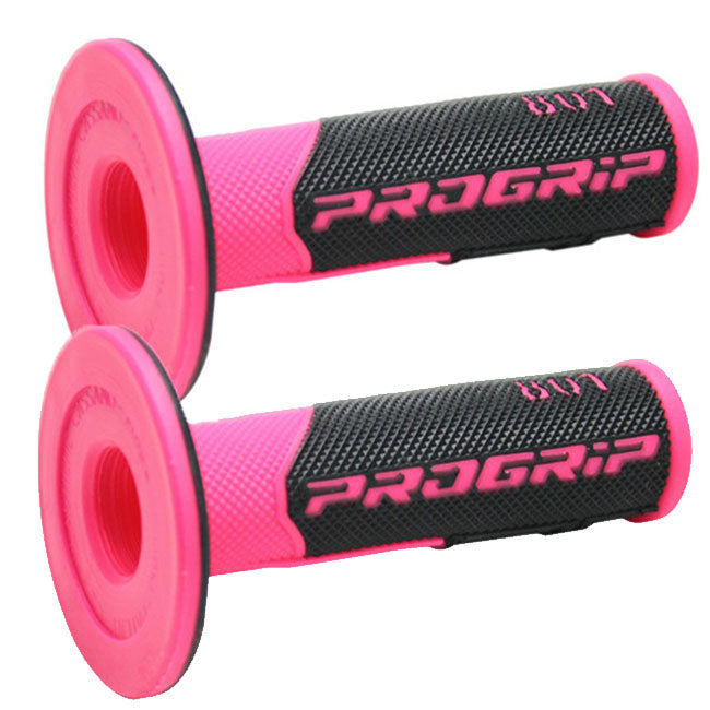 Progrip Gel MX grips 115mm Black/Pink Fluro - PG801BP