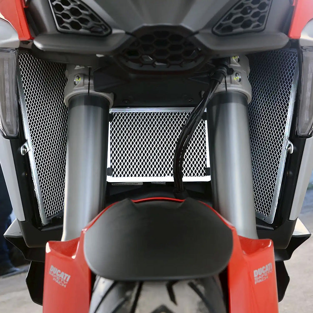 Radiator Guard and Oil Cooler Guard Kit for Ducati Multistrada V4/ V4S/ V4 Sport '21- Titanium